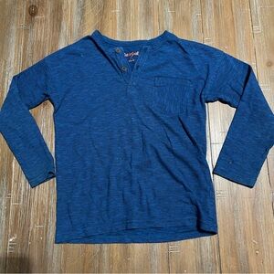 3/$15! Boys 5t Cat & Jack Boys' Blue Long Sleeve Henley Tee